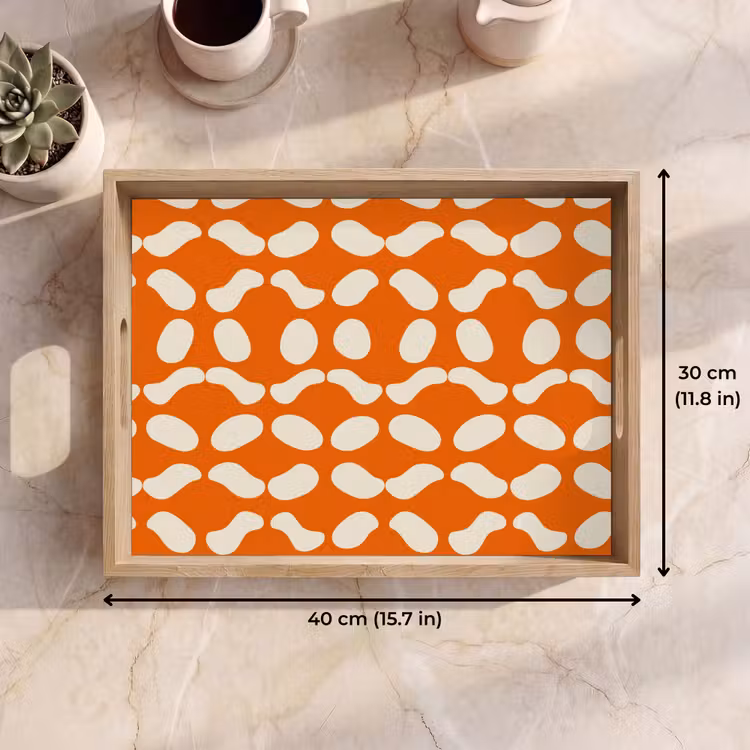 Tray - Orange - Organic shapes - White — 7