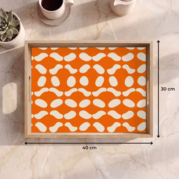 Tray - Orange - Organic shapes - White — 8