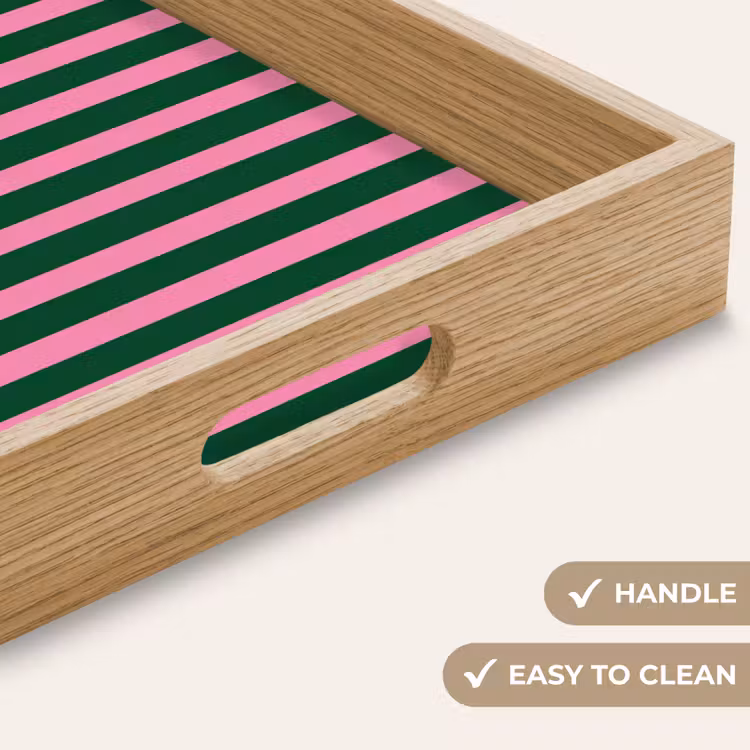 Tray - Vertical stripes - Green - Pink — 9