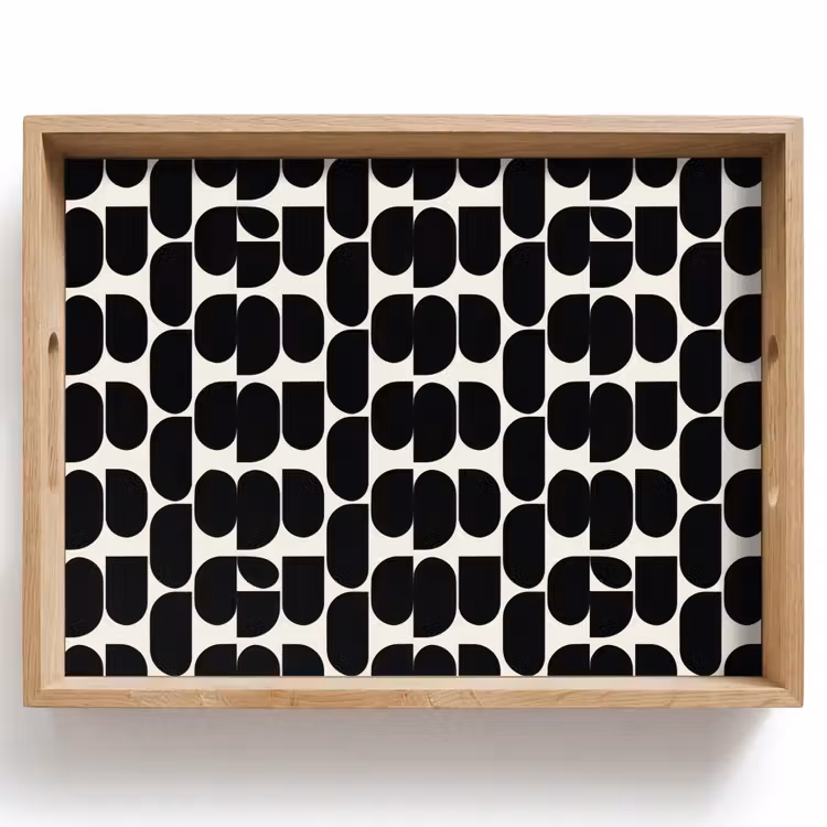 Tray - Modern - Patterned - Black — 1