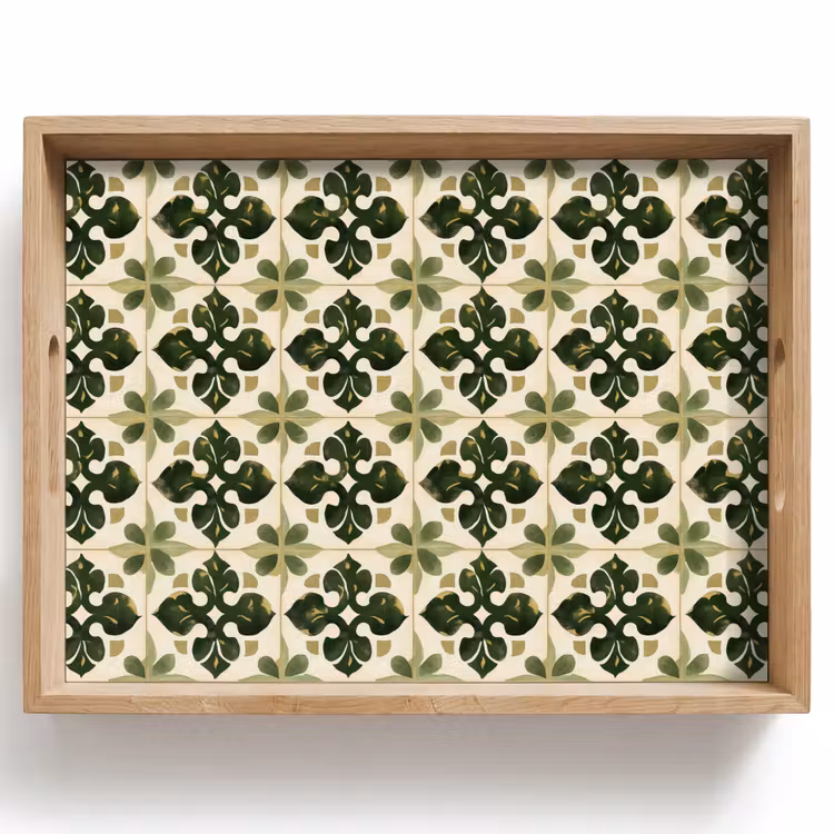Tray - Pattern - Tile - Green — 1
