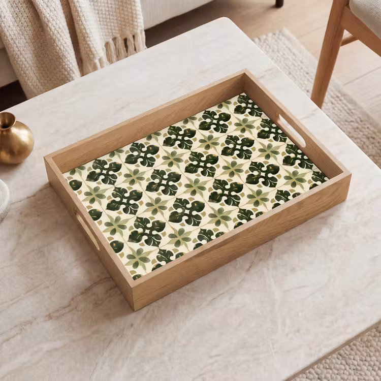 Tray - Pattern - Tile - Green — 2