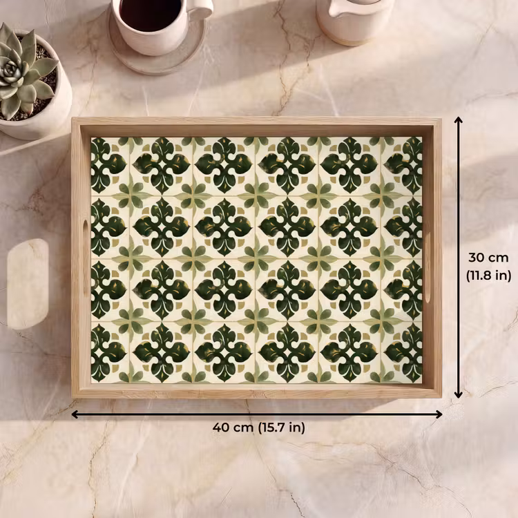 Tray - Pattern - Tile - Green — 7
