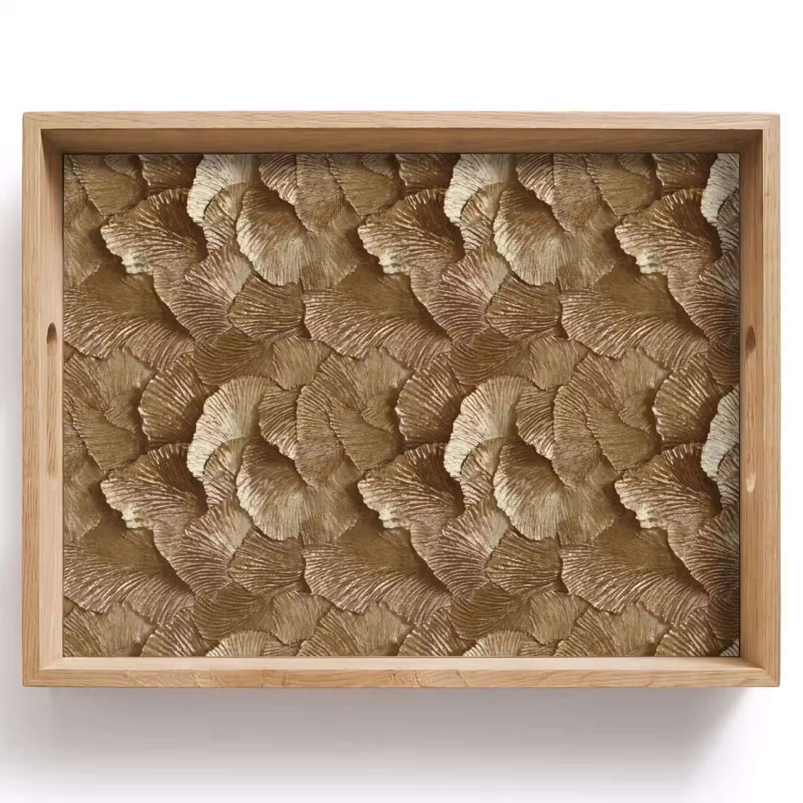 Tray - Organic - Pattern - Leaves - Gold — 1