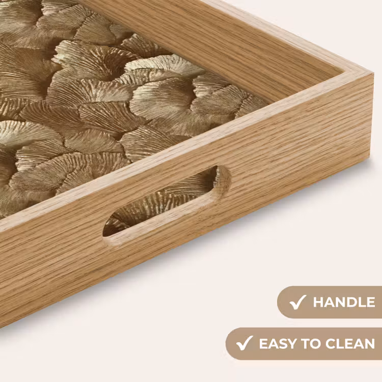 Tray - Organic - Pattern - Leaves - Gold — 9
