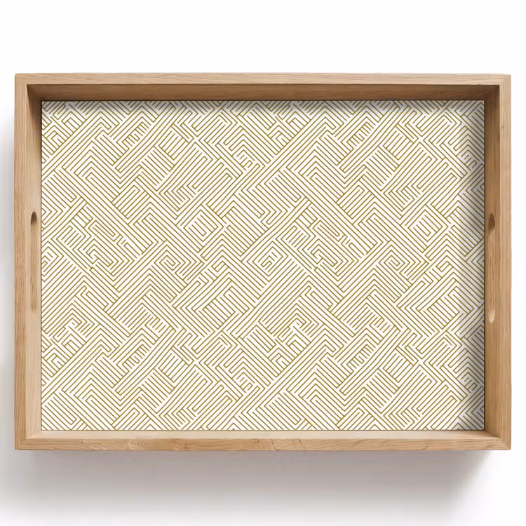 Tray - Geometric - Lines - Green — 1