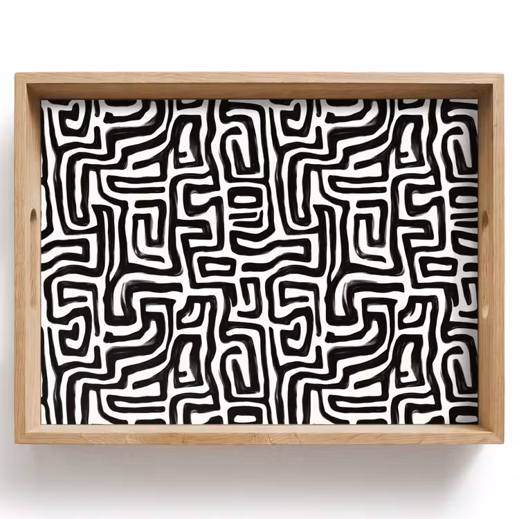 Tray - Graphic - Lines - Black - White — 1
