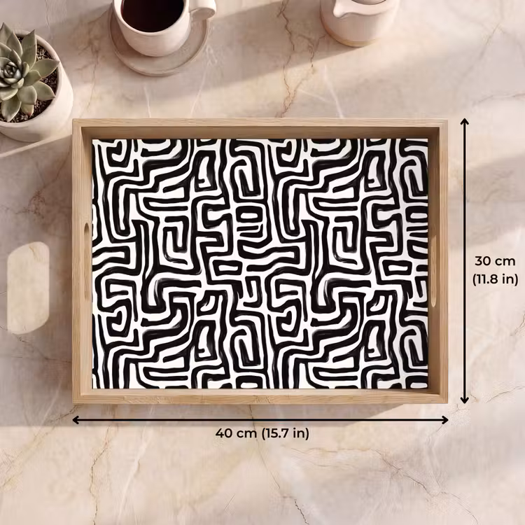 Tray - Graphic - Lines - Black - White — 7