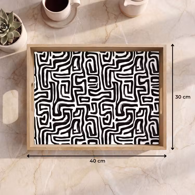 Tray - Graphic - Lines - Black - White — 8