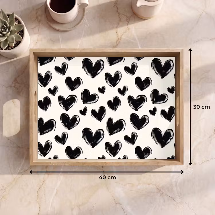 Tray - Hearts - Pattern - Black — 8