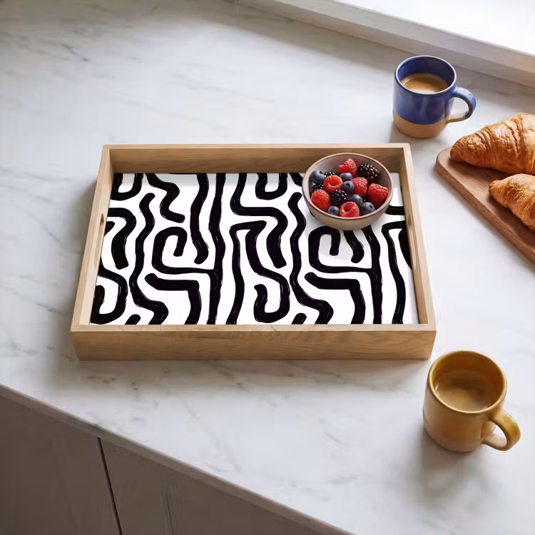 Tray - Modern - Lines - Black — 3