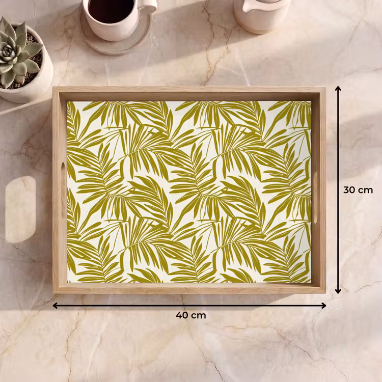 Tray - Palm leaf - Pattern - Green — 8