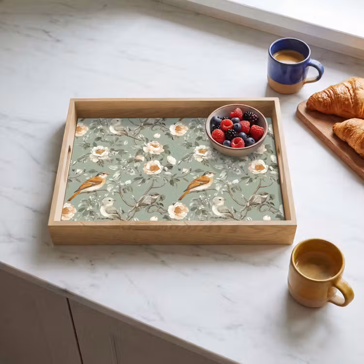 Tray - Pink - Birds - Colorful — 3