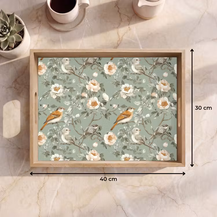 Tray - Pink - Birds - Colorful — 8