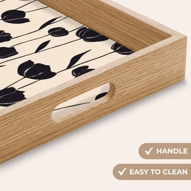 Tray - Tulips - Pattern - Black — 9