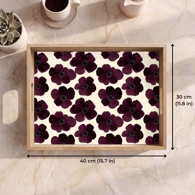 Tray - Flowers - Watercolor - Purple — 7