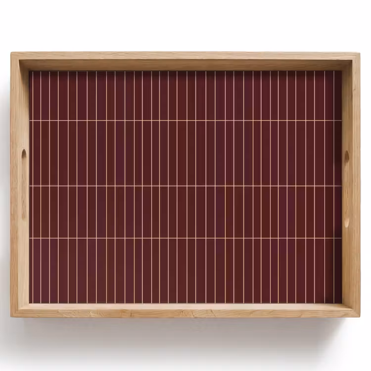 Tray - Lines - Pattern - Bordeaux — 1