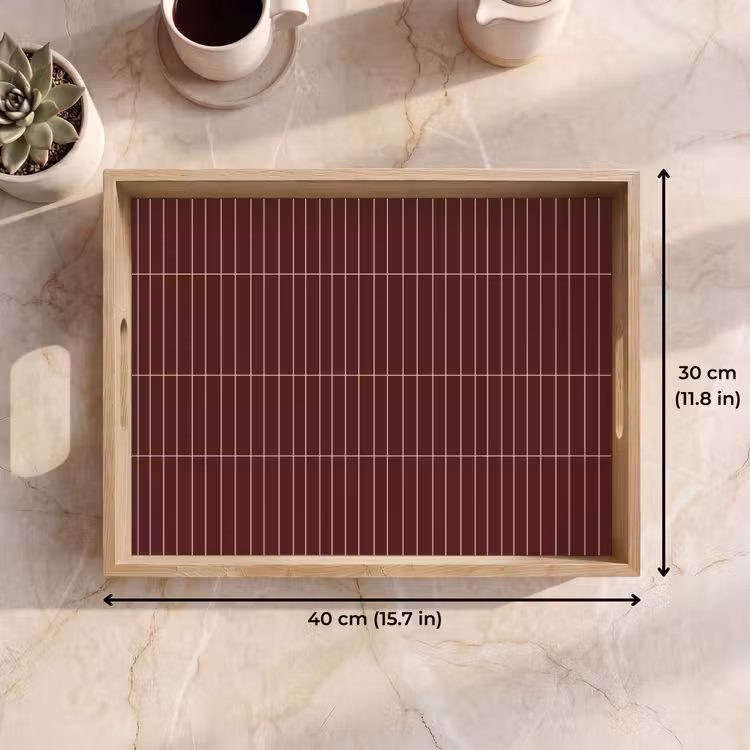 Tray - Lines - Pattern - Bordeaux — 7