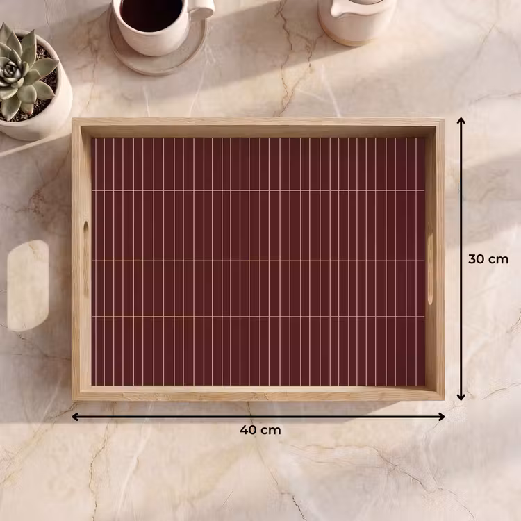 Tray - Lines - Pattern - Bordeaux — 8