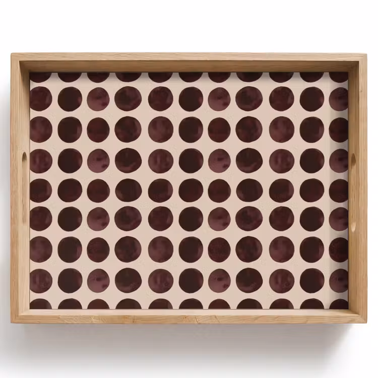 Tray - Polka dots - Pattern - Brown — 1