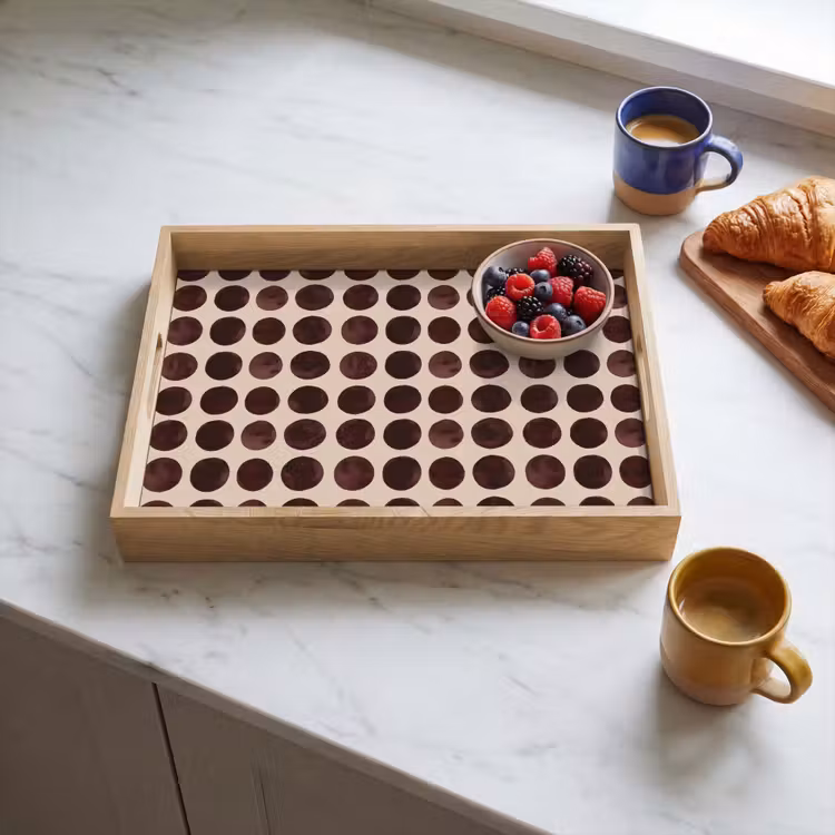 Tray - Polka dots - Pattern - Brown — 3
