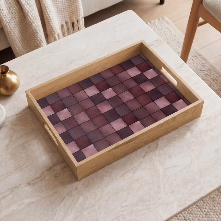 Tray - Square - Tile - Pattern - Purple — 2