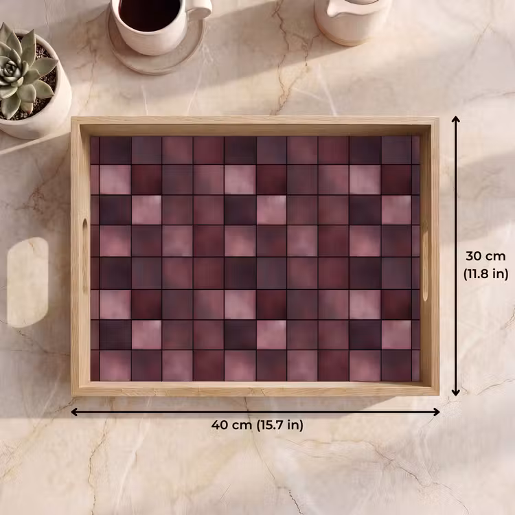Tray - Square - Tile - Pattern - Purple — 7