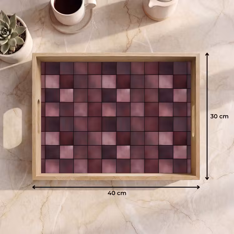 Tray - Square - Tile - Pattern - Purple — 8