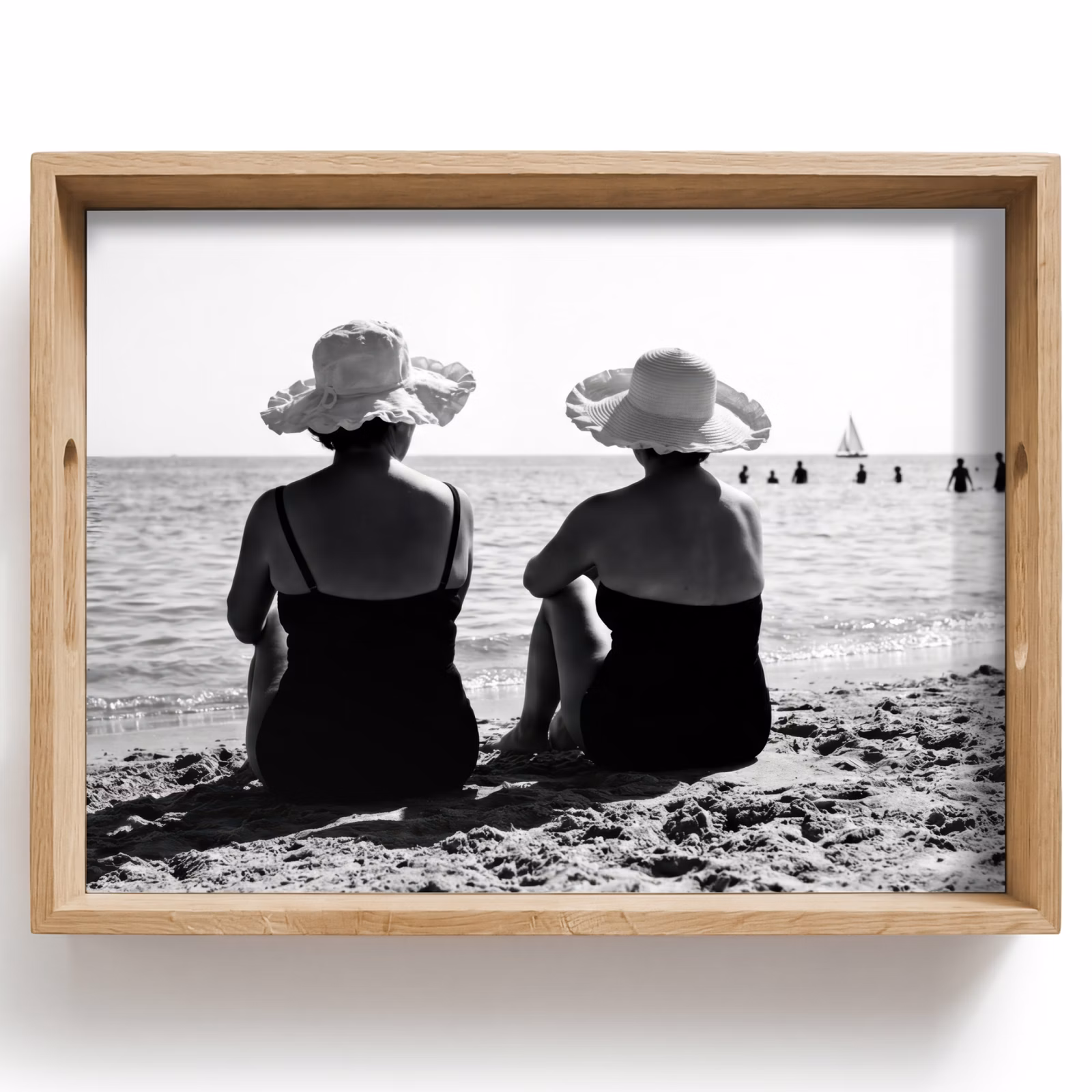 Tray - Women - Sun hat - Beach - Black - White — 1