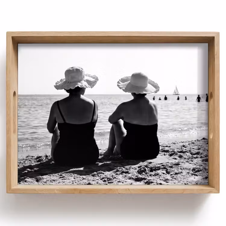 Tray - Women - Sun hat - Beach - Black - White — 1