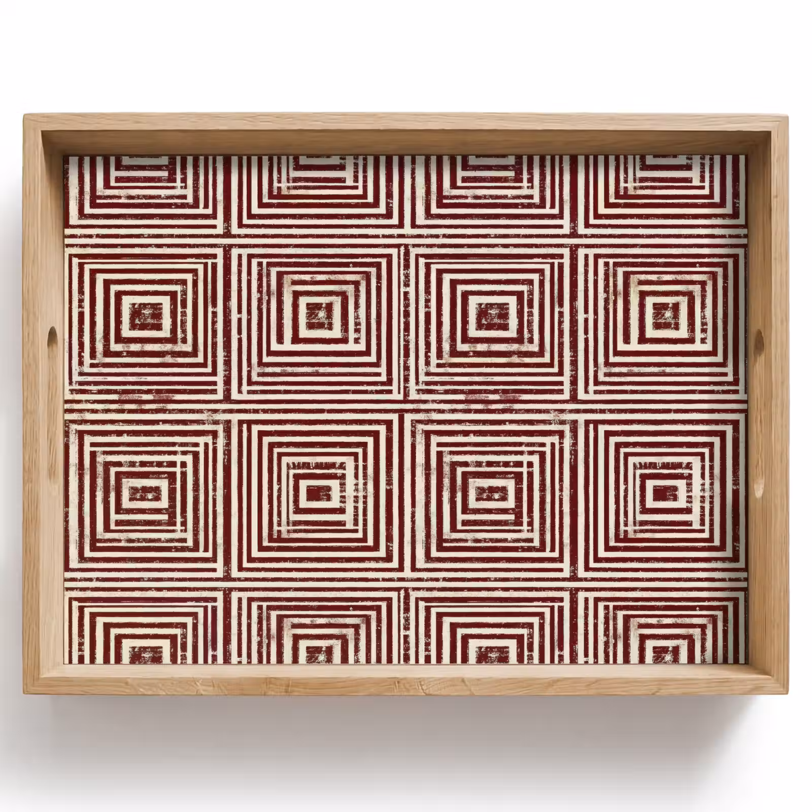 Tray - Geometric - Pattern - Red — 1