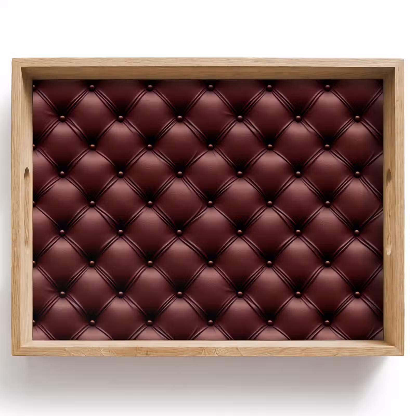 Tray - Leather - Pattern - Bordeaux — 1