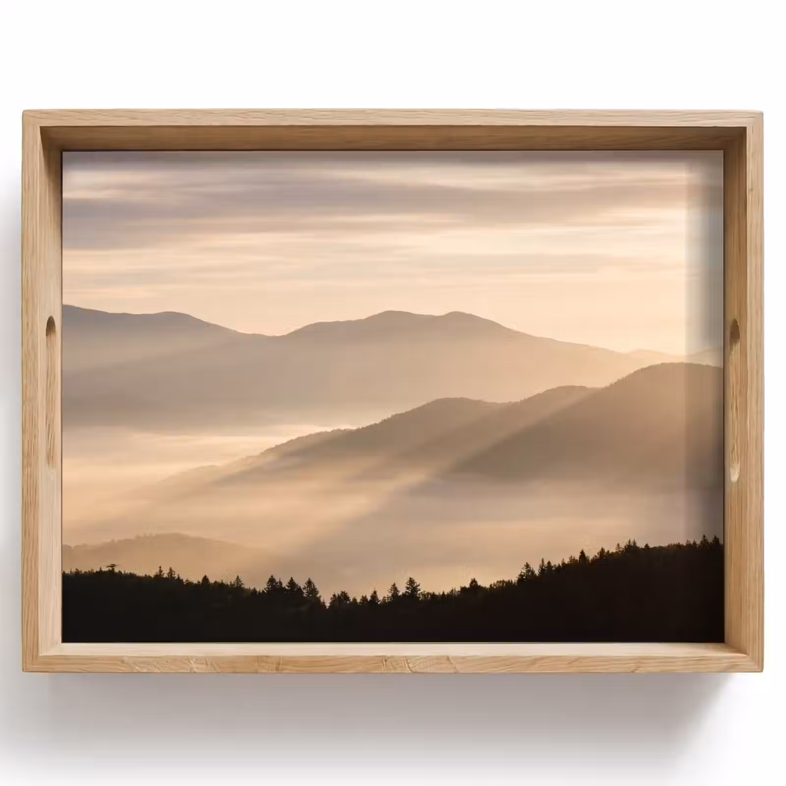 Tray - Mountains - Fog - Sunbeams — 1