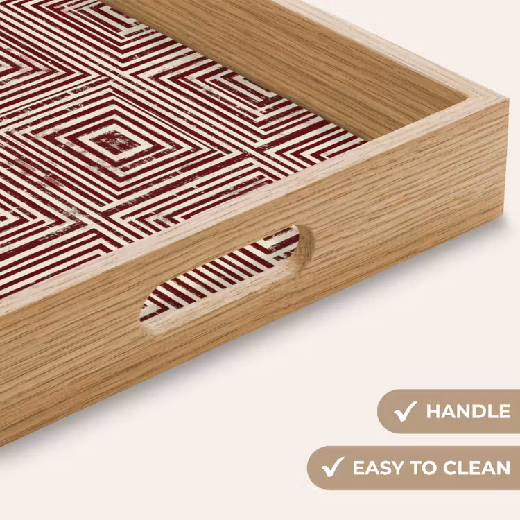 Tray - Geometric - Pattern - Red — 9