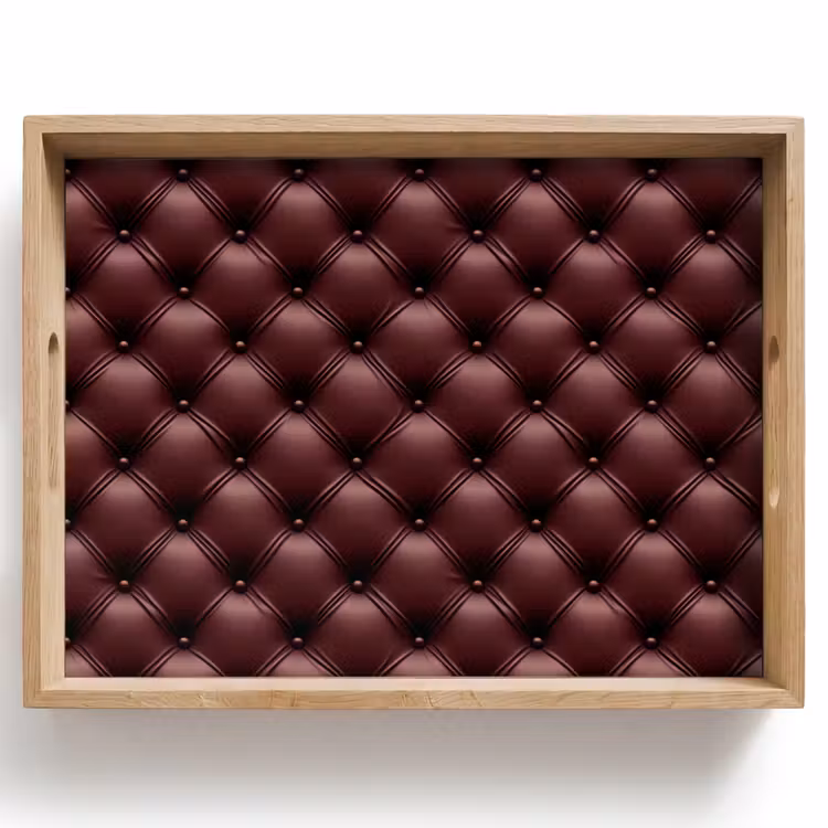 Tray - Leather - Pattern - Bordeaux — 1