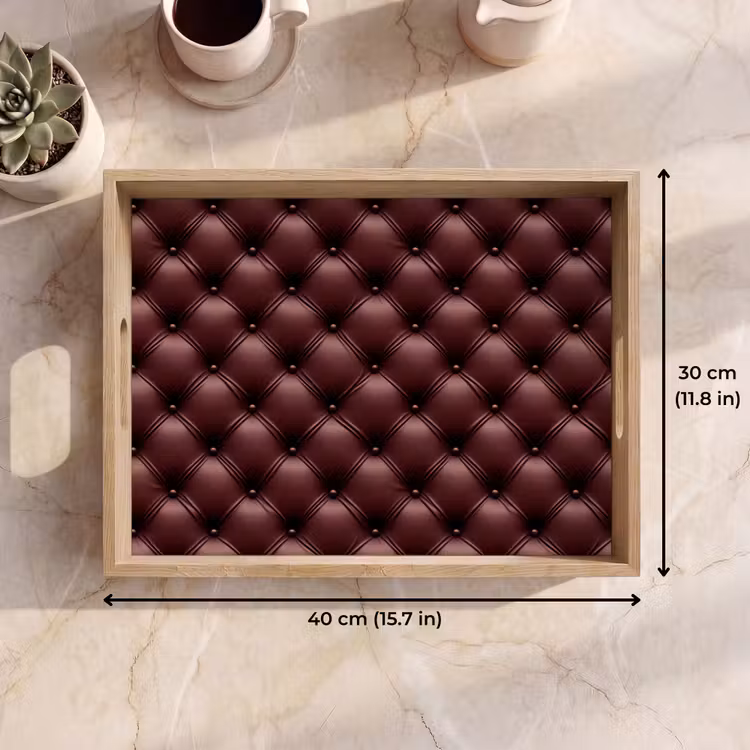Tray - Leather - Pattern - Bordeaux — 7