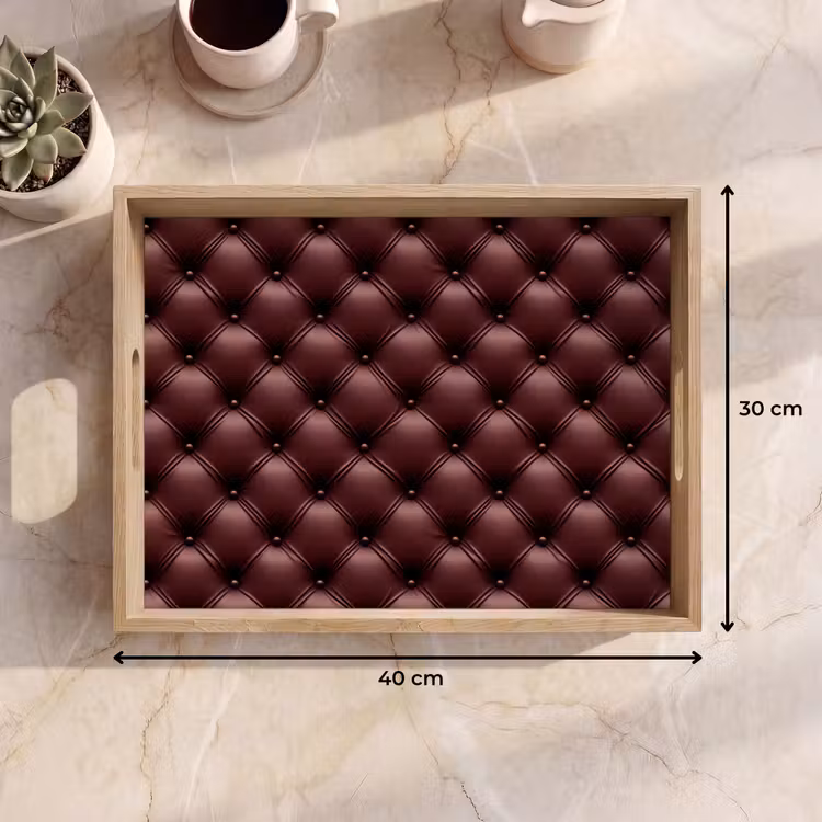 Tray - Leather - Pattern - Bordeaux — 8