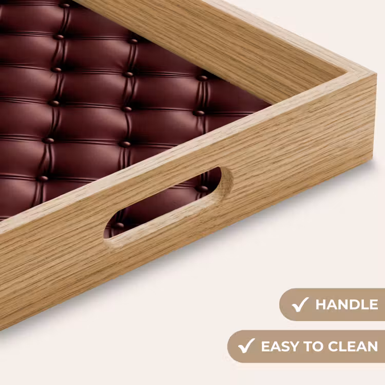 Tray - Leather - Pattern - Bordeaux — 9