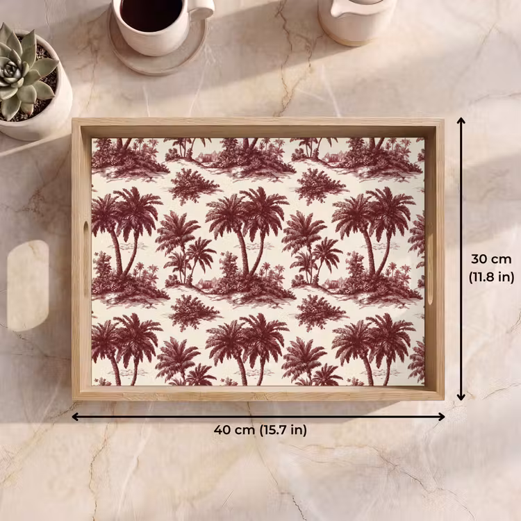 Tray - Tropical - Geometric - Bordeaux red — 7