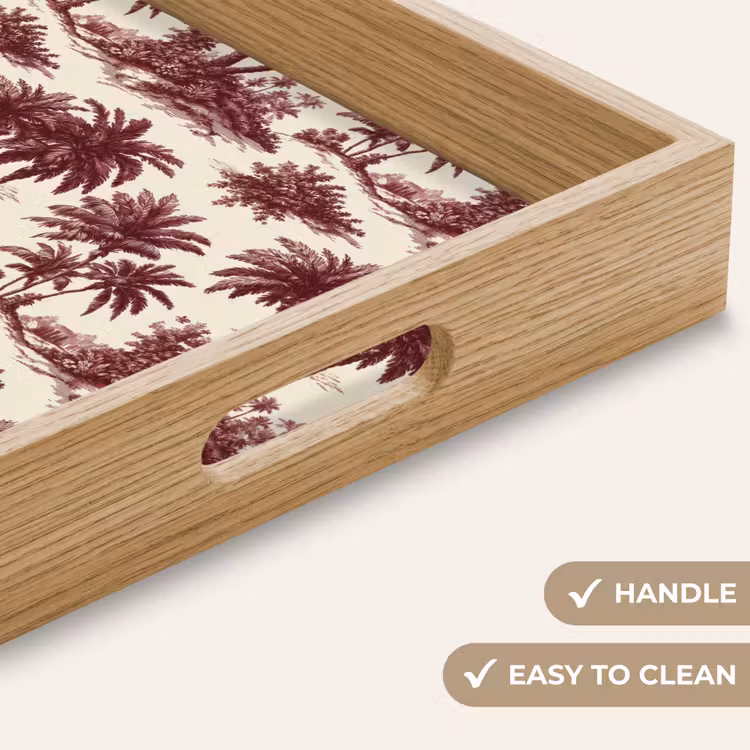 Tray - Tropical - Geometric - Bordeaux red — 9