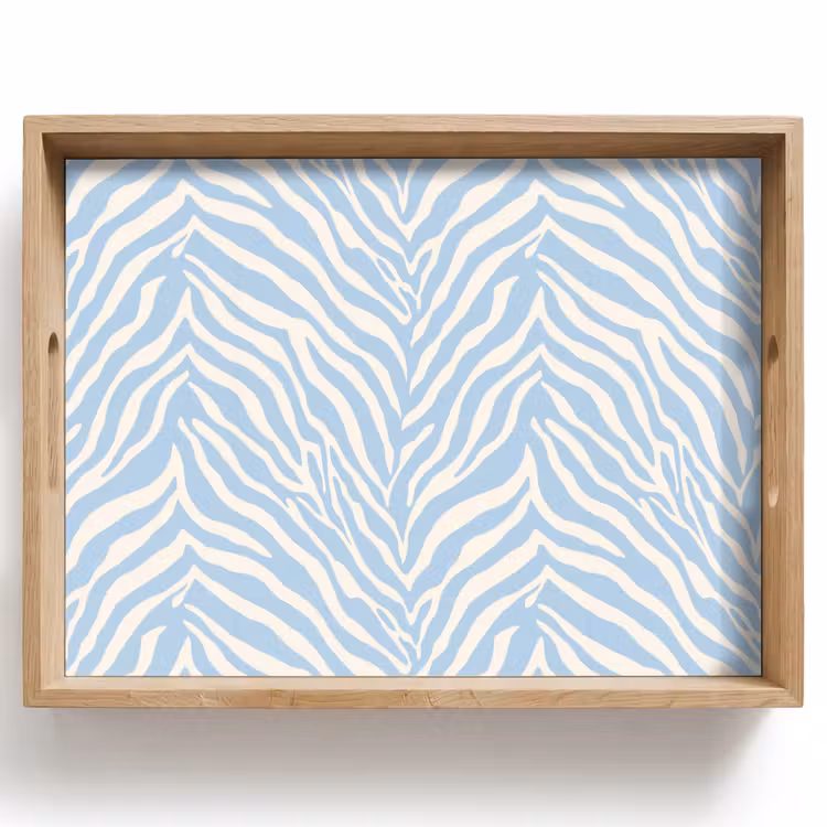 Tray - Zebra - Motif - Blue - White — 1