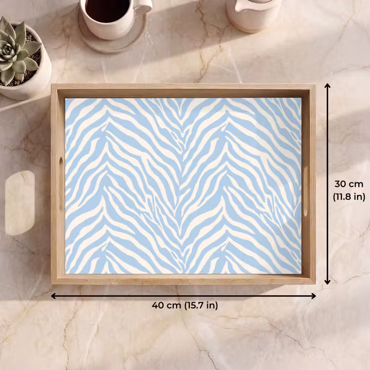 Tray - Zebra - Motif - Blue - White — 7