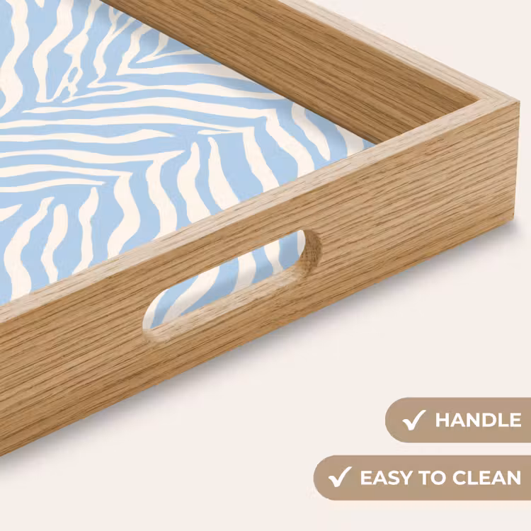 Tray - Zebra - Motif - Blue - White — 9