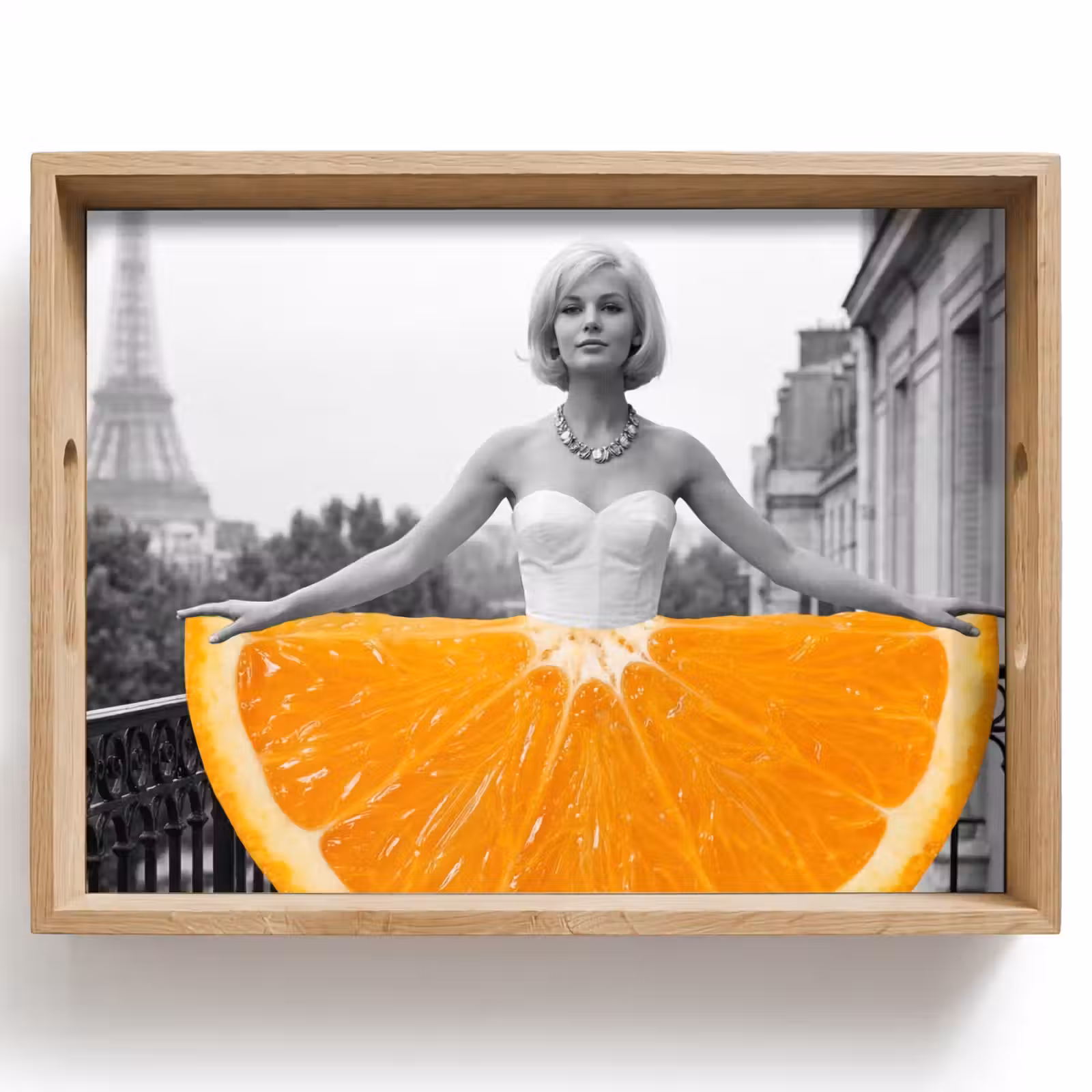 Tray - Orange - Eiffel Tower - Woman — 1