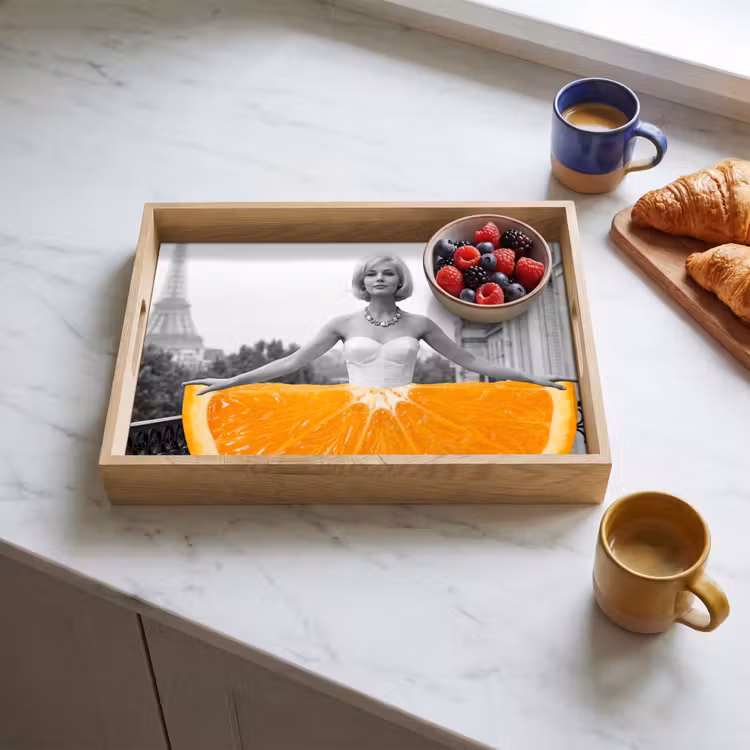 Tray - Orange - Eiffel Tower - Woman — 3