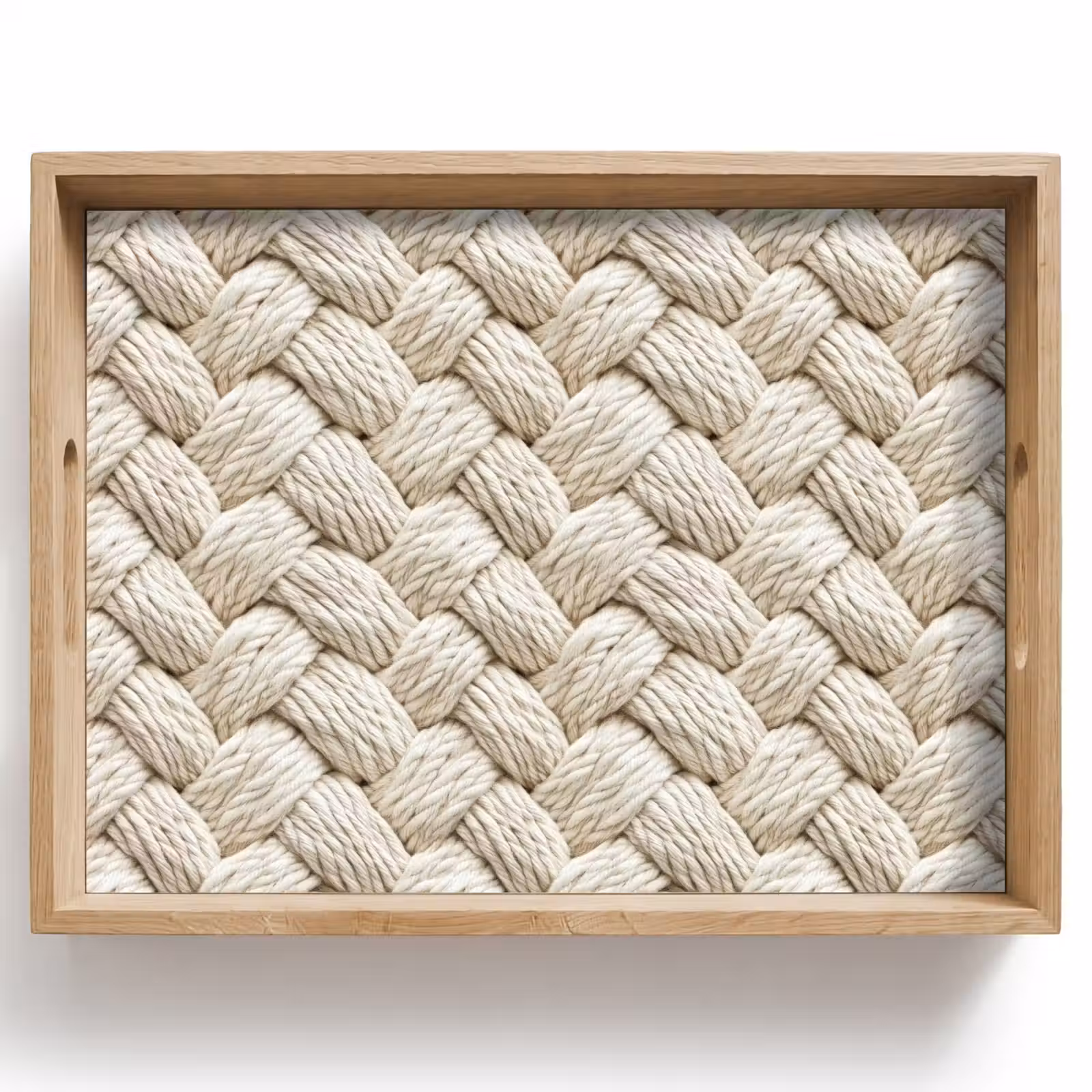 Tray - Rope - Knitted - Beige — 1