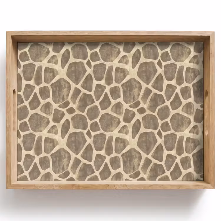 Tray - Giraffe - Pattern - Beige - Brown — 1