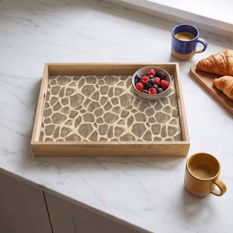 Tray - Giraffe - Pattern - Beige - Brown — 3