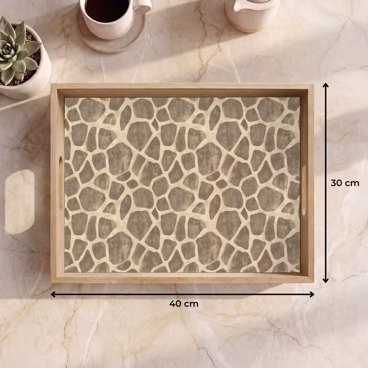 Tray - Giraffe - Pattern - Beige - Brown — 8