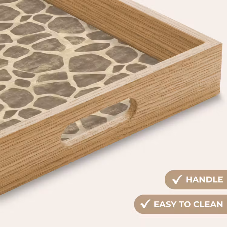 Tray - Giraffe - Pattern - Beige - Brown — 9